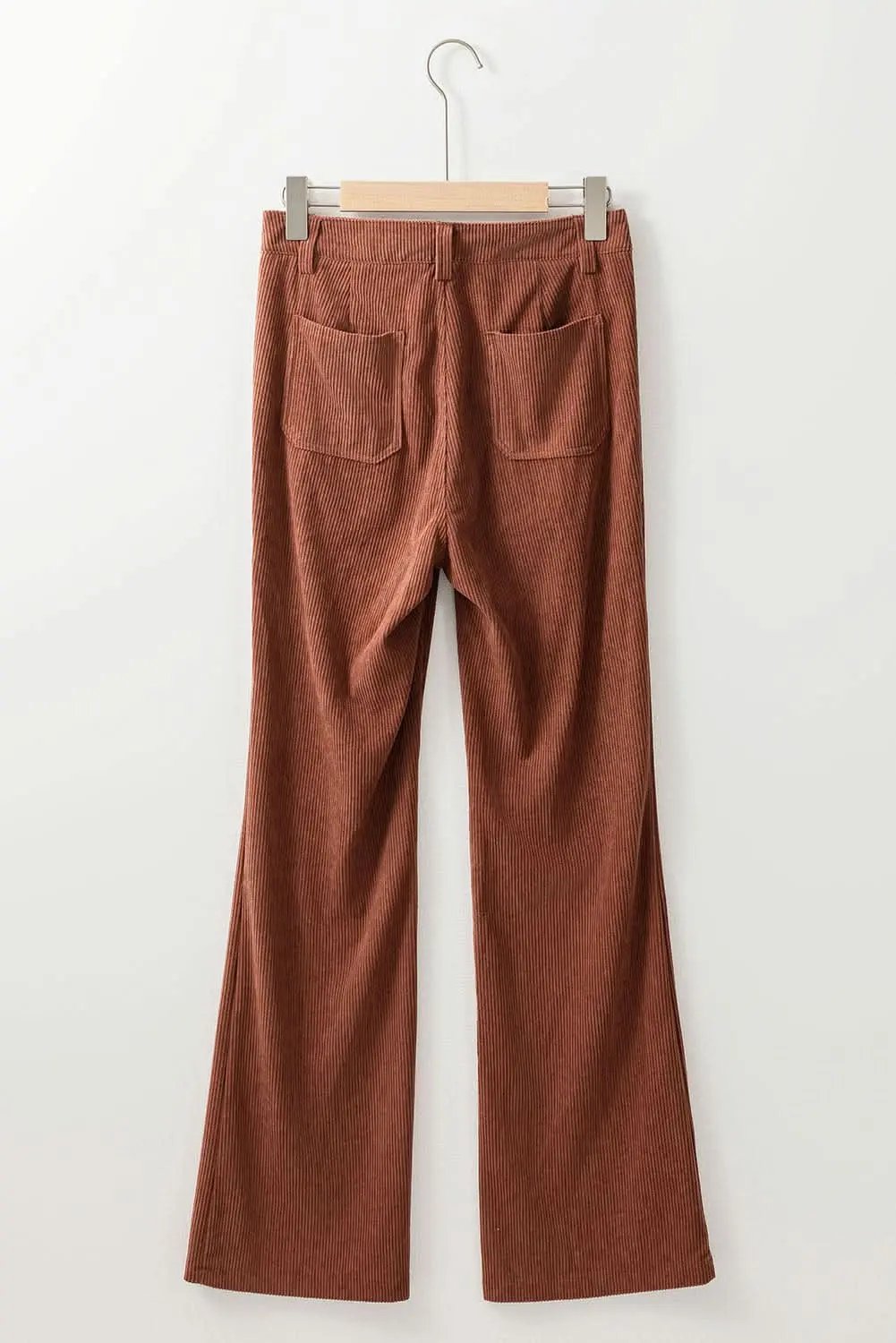 Chic brown high-waisted corduroy pants - Love Salve